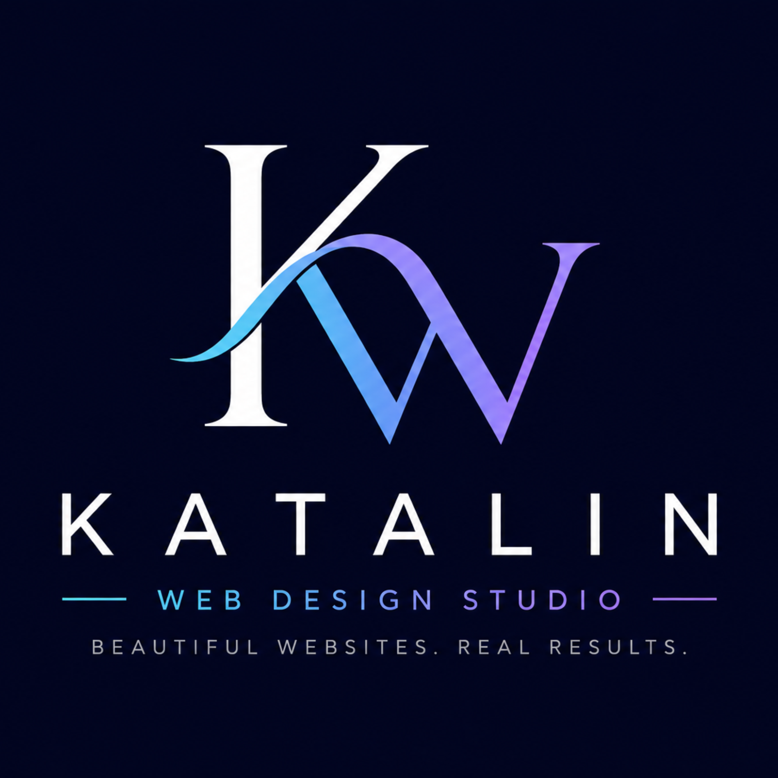 katalin web design studio in dunstable branding logo with gradient kw monogram